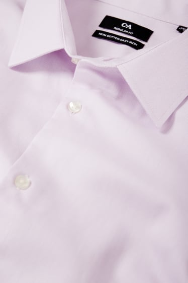 Uomo - Camicia Oxford - regular fit - collo all'italiana - facile da stirare - rosa