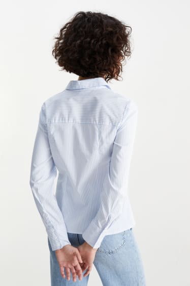 Femei - Bluză - cu dungi - albastru deschis