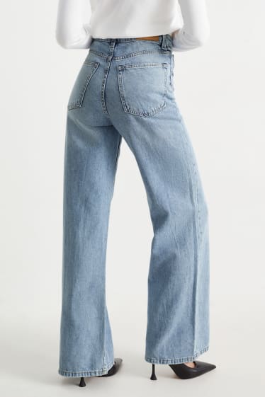 Dámské - Wide leg jeans - high waist - džíny - světle modré