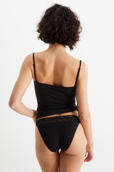 Dames - Set van 3 - slip - zwart