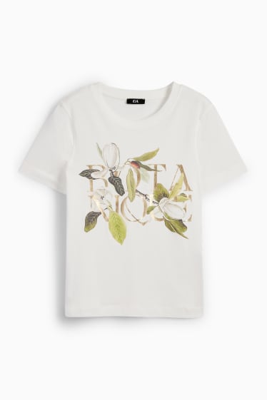 Damen - T-Shirt - cremeweiß