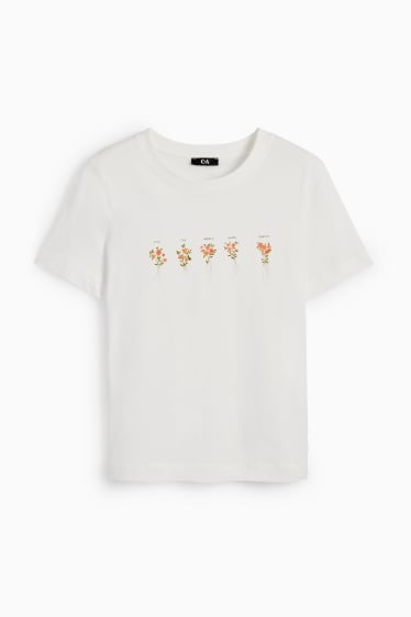 Donna - T-shirt - bianco crema