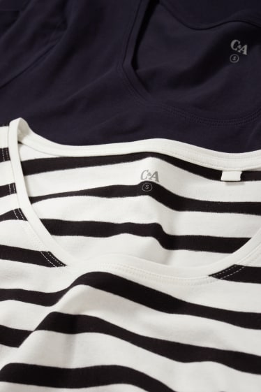 Dames - Set van 2 - T-shirtjurk - donkerblauw