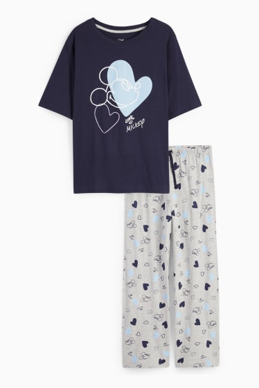 Damen - Pyjama - Micky Maus - dunkelblau