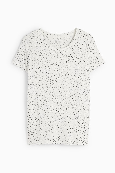 Damen - Umstands-T-Shirt - gepunktet - weiß