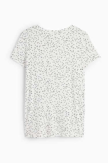 Damen - Umstands-T-Shirt - gepunktet - weiß
