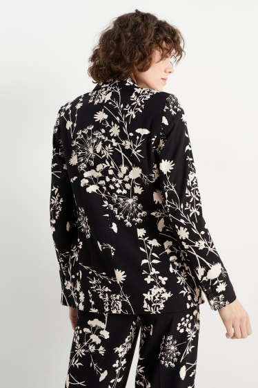 Femmes - Blazer - regular fit - à fleurs - noir