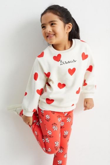 Kinder Mädchen - Herz - Sweatshirt - weiss