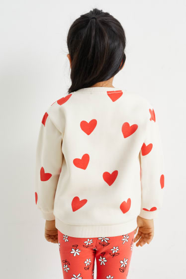 Kinder Mädchen - Herz - Sweatshirt - weiss