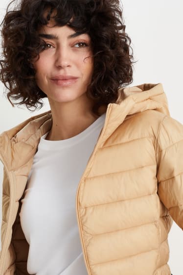Mujer - Chaqueta acolchada con capucha - beige claro