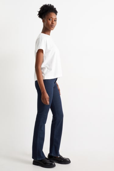 Femei - Bootcut jeans - talie medie - LYCRA® - denim-albastru închis