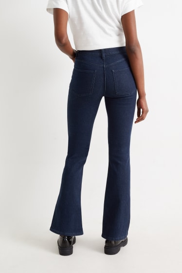 Women - Bootcut jeans - mid-rise waist - LYCRA® - denim-dark blue