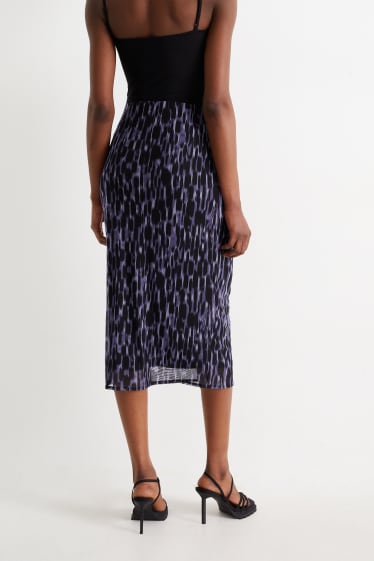 Women - Mesh skirt - patterned - purple