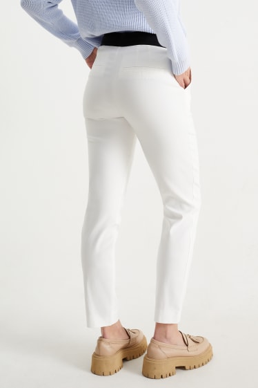 Dames - Pantalon - mid waist - slim fit - wit
