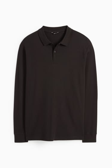 Herren - Poloshirt - strukturiert   - schwarz