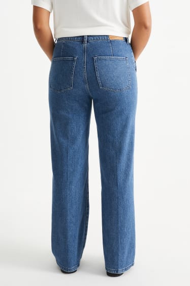 Kobiety - Wide leg jeans - wysoki stan - LYCRA® - dżins-niebieski