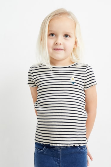Dětské - Souprava - tričko s krátkým rukávem a pletený kardigan - 2dílná - tmavomodrá