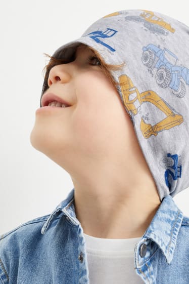 Enfants - Tractopelle - bonnet - gris clair chiné