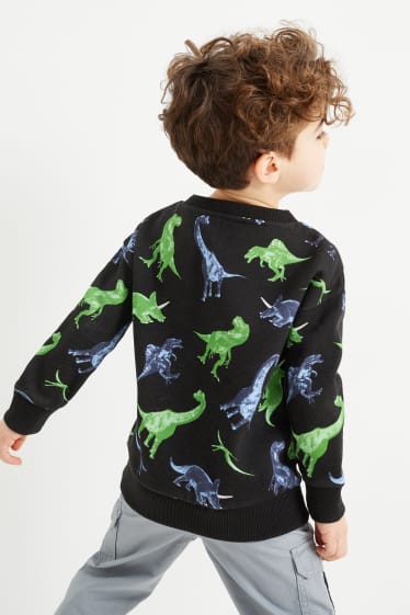 Kinder - Dino - Sweatshirt - schwarz