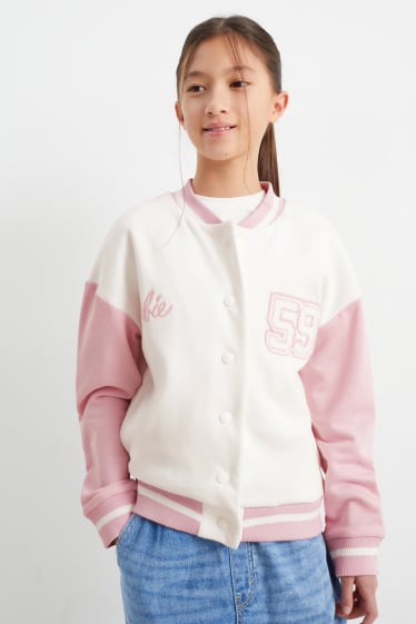 Copii - Barbie - jachetă tip college - roz