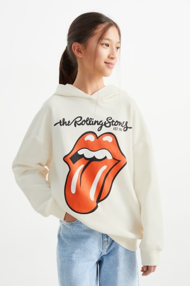 Kinderen - Rolling Stones - hoodie - crème wit