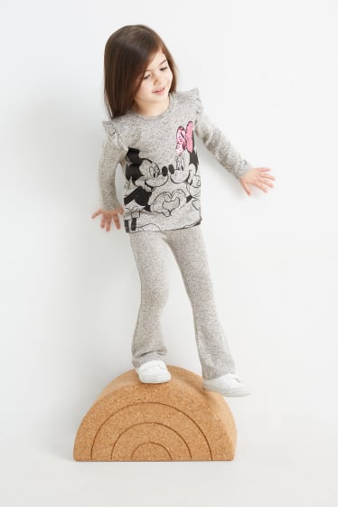 Enfants - Minnie Mouse - leggings en maille - gris clair chiné