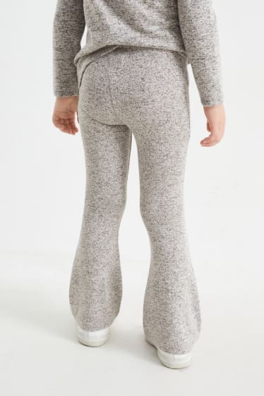 Children - Minnie Mouse - knitted leggings - light gray-melange
