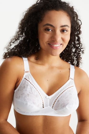 Femmes - Soutien-gorge minimiseur - sans armatures - blanc