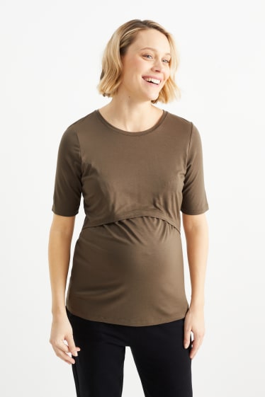 Donna - T-shirt per allattamento - verde