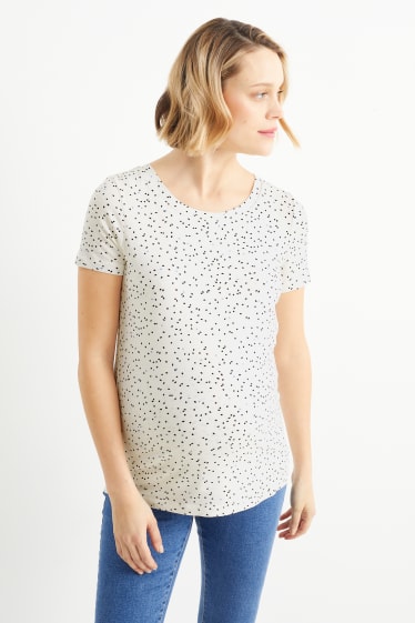 Mujer - Camiseta premamá - de puntos - blanco