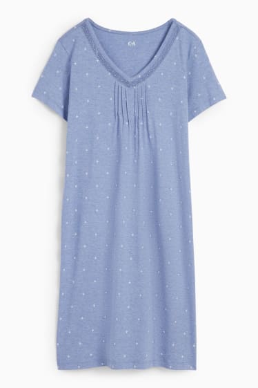 Femmes - Chemise de nuit - à fleurs - bleu