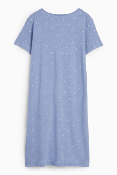 Femmes - Chemise de nuit - à fleurs - bleu