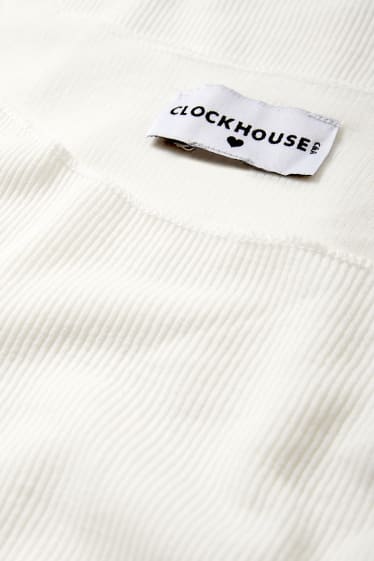 Dospívající a mladí - CLOCKHOUSE - tričko s dlouhým rukávem - krémově bílá