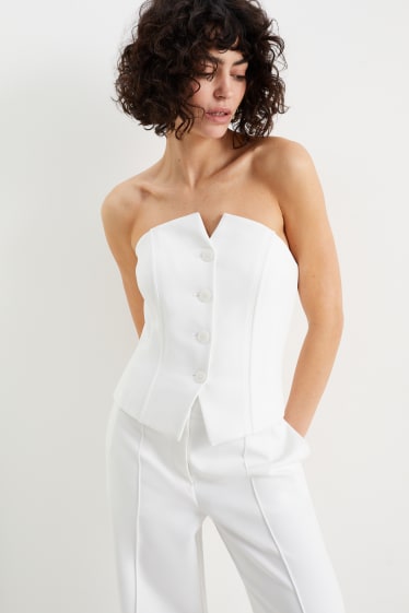 Femei - Top corset - alb