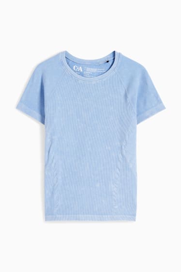Mujer - Camiseta funcional - sin costuras - protección UV - azul claro