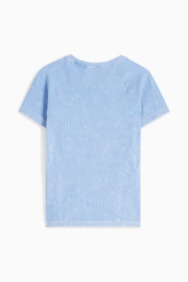 Dames - Sportshirt - naadloos - UV-bescherming - lichtblauw