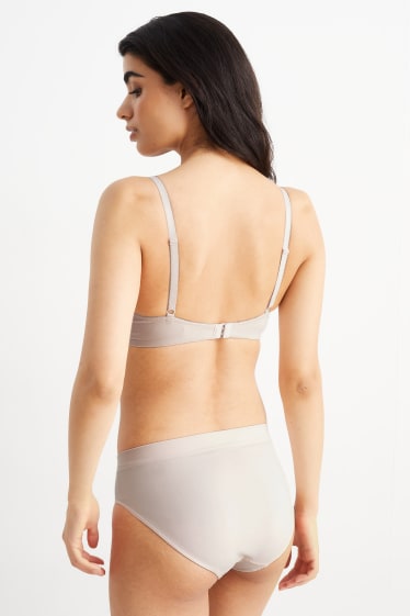 Donna - Confezione da 2 - reggiseno senza ferretti - imbottito - beige / bordeaux