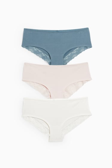 Femmes - Lot de 3 - shortys - beige / turquoise