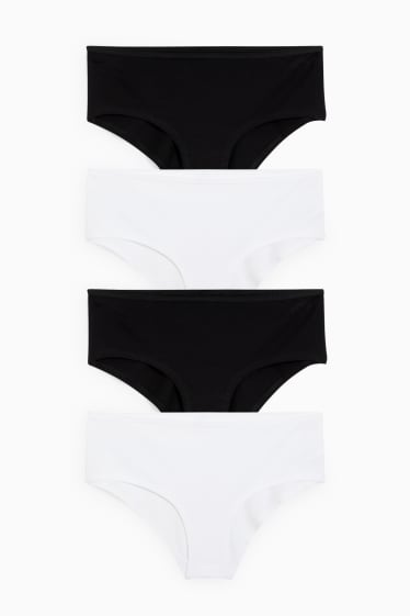 Dona - Paquet de 4 - calces hipster - blanc/negre