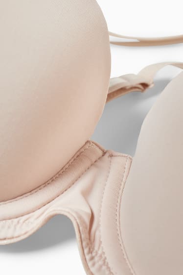 Dámské - Multipack 2 ks - podprsenka s kosticemi - FULL COVERAGE - s vycpávkami - taupe