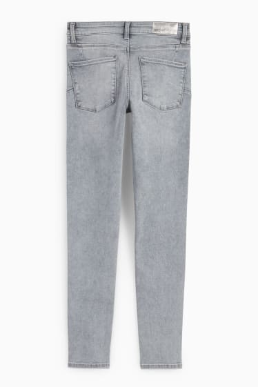 Dámské - Skinny jeans - mid waist - tvarující džíny - LYCRA® - džíny - světle šedé