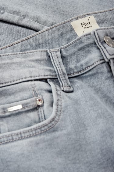 Women - Skinny jeans - mid-rise waist - shaping jeans - LYCRA® - denim-light gray