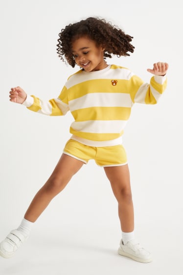 Bambini - Orso - set - felpa e shorts - 2 pezzi - giallo