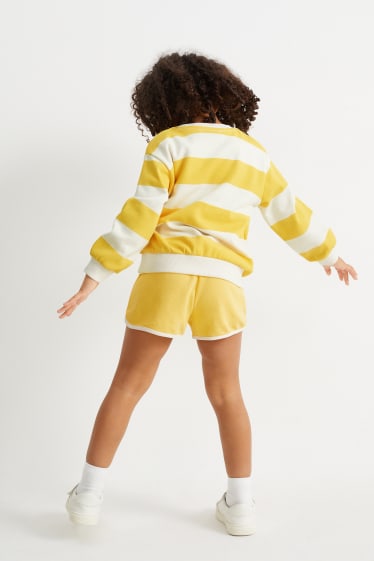 Kinderen - Beer - set - sweatshirt en korte broek - 2-delig - geel