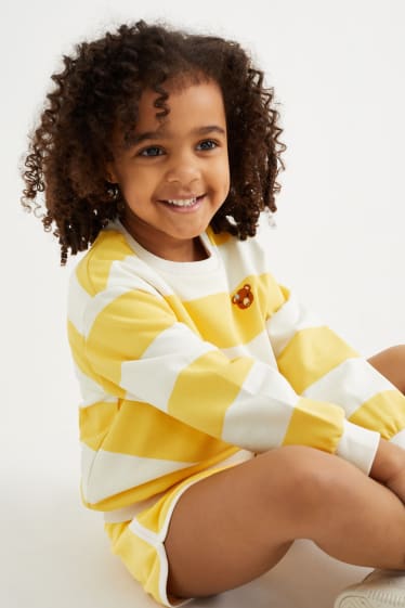 Kinder - Bär - Set - Sweatshirt und -shorts - 2 teilig - gelb