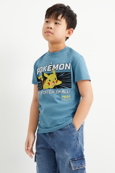 Dzieci - Pokémon - koszulka z krótkim rękawem - niebieski