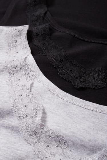 Mujer - Pack de 2 - camisetas interiores - negro / gris
