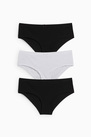 Femmes - Lot de 3 - shortys - blanc / noir