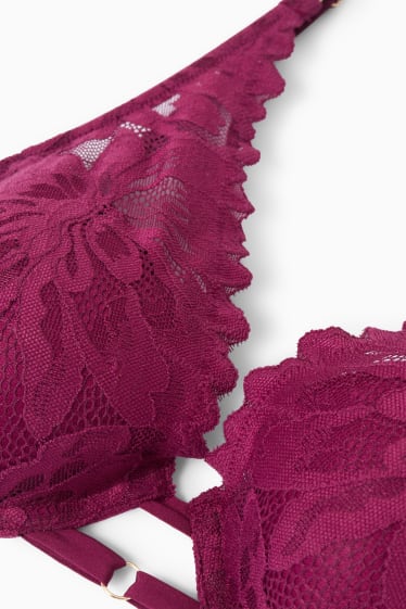 Donna - Reggiseno con ferretti - DEMI - imbottito - fucsia