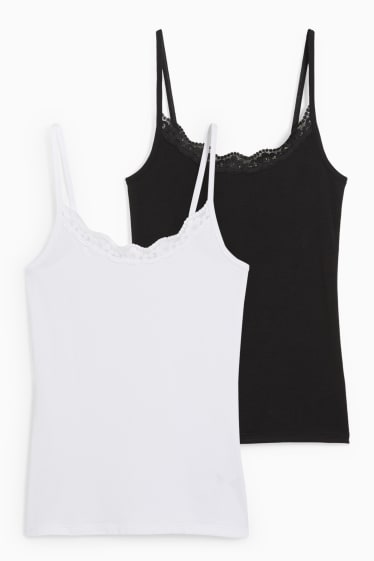 Dona - Paquet de 2 - samarreta interior - blanc/negre